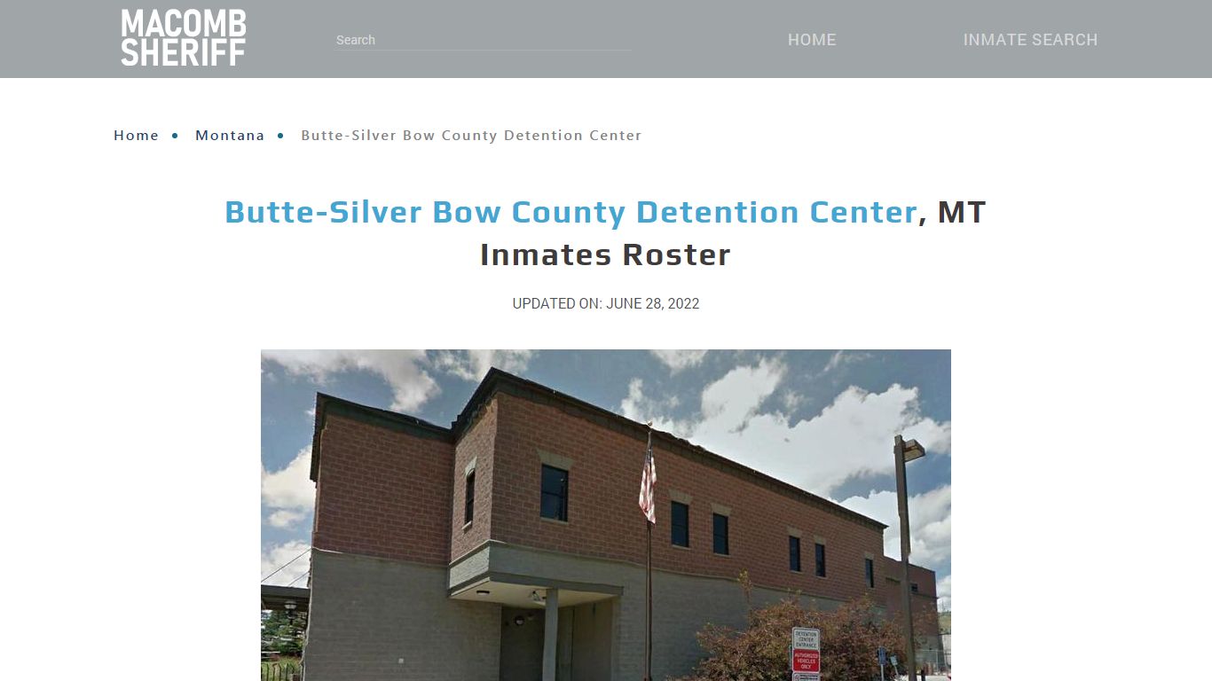 Butte-Silver Bow County Detention Center, MT Jail Roster ...